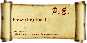 Paczolay Emil névjegykártya